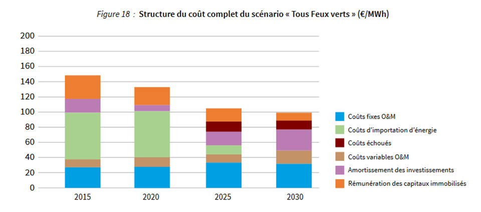 Reunion: Development of Energy Production Costs for an