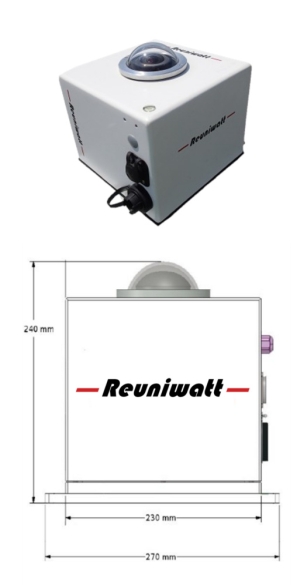 Scheme with dimensions of the all-sky camera Sky Cam Vision